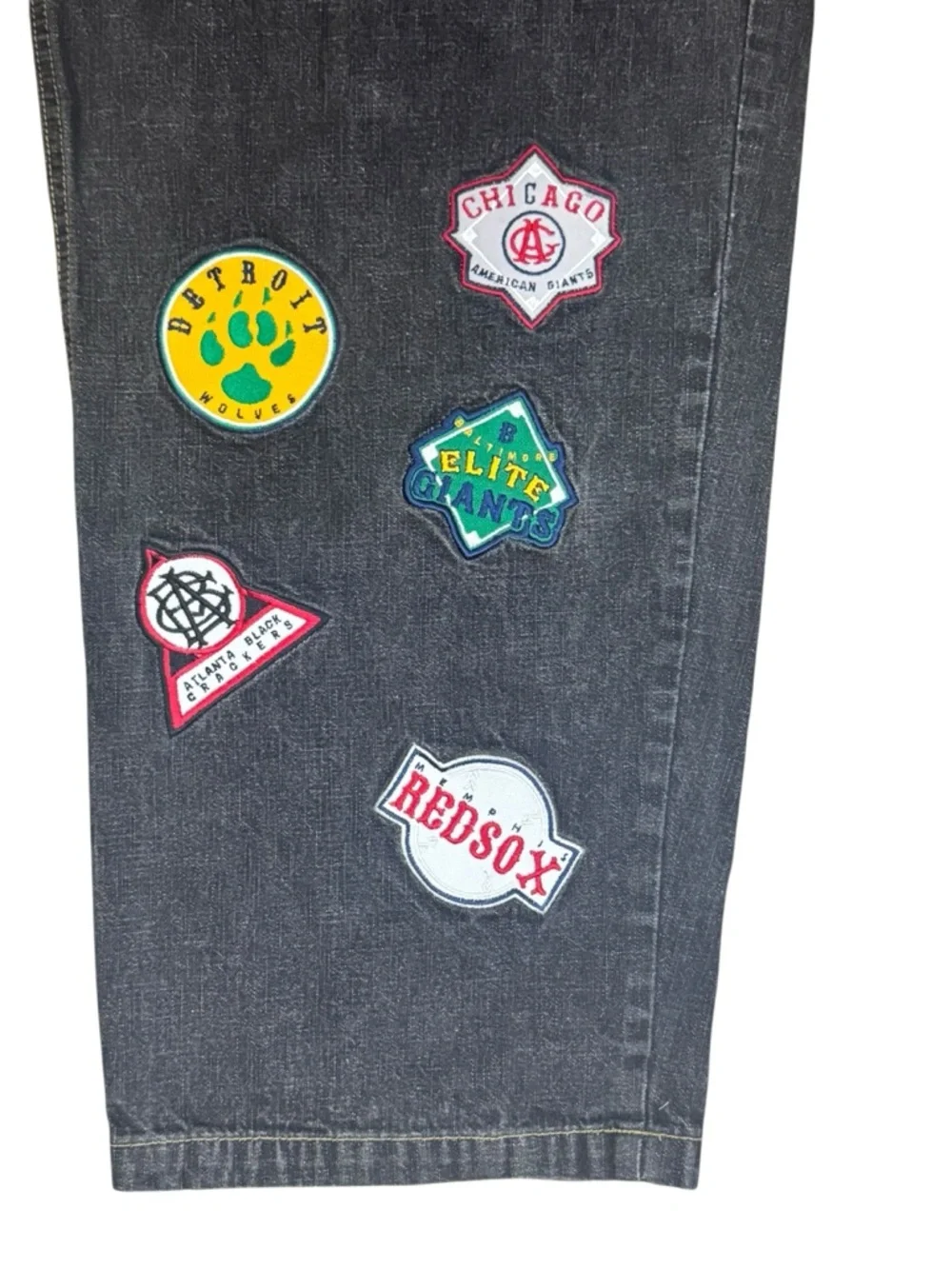 Negro League Baseball Players Association VTG Denim Patched Jeans 38x34 - Picture 10 of 10